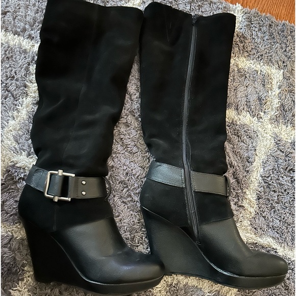 Leather Wedge Boots Bar III - Picture 2 of 6